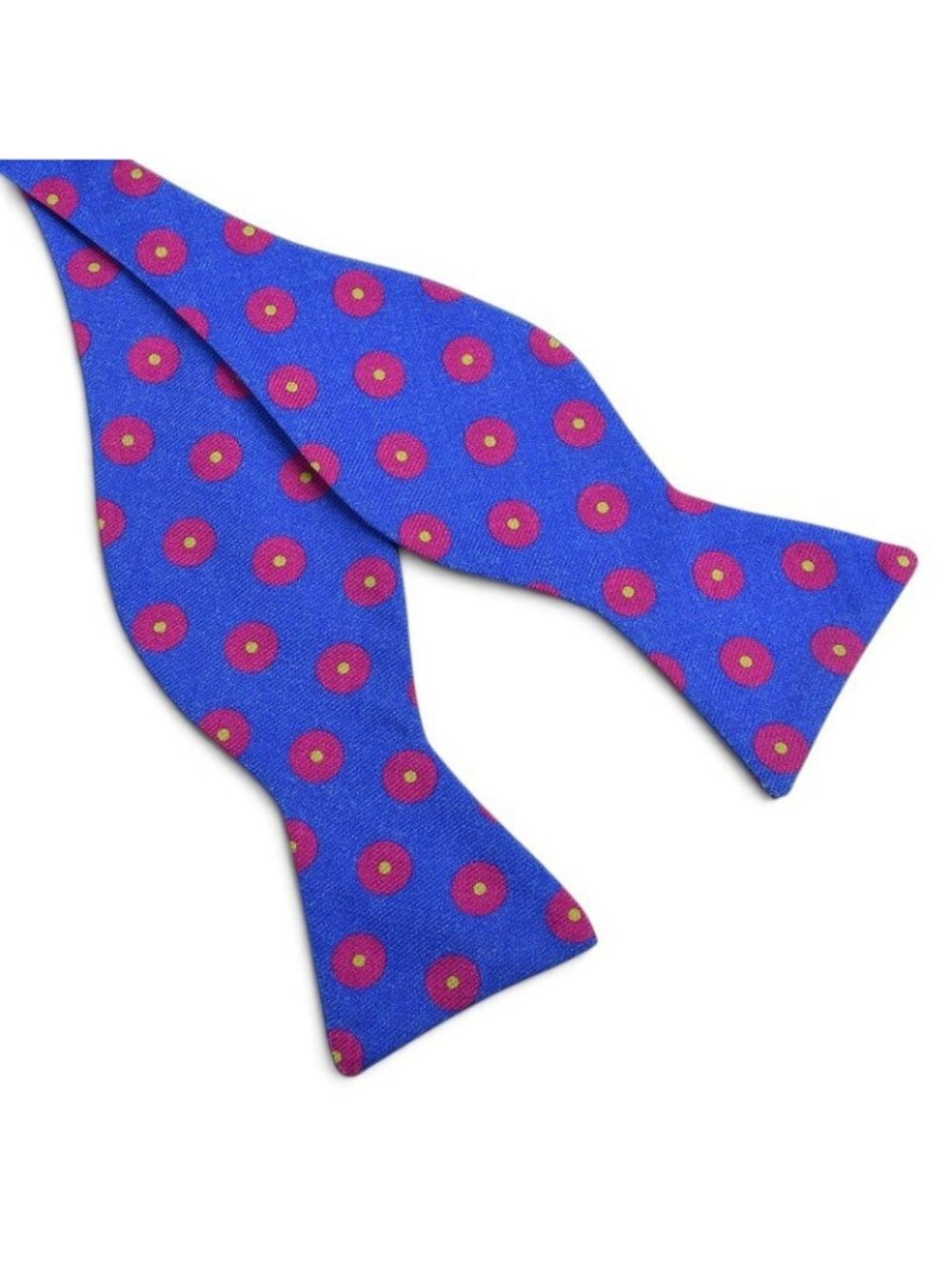 TED BAKER LONDON Mens Blue Magenta DOTS Wool Bow Tie USA NWT